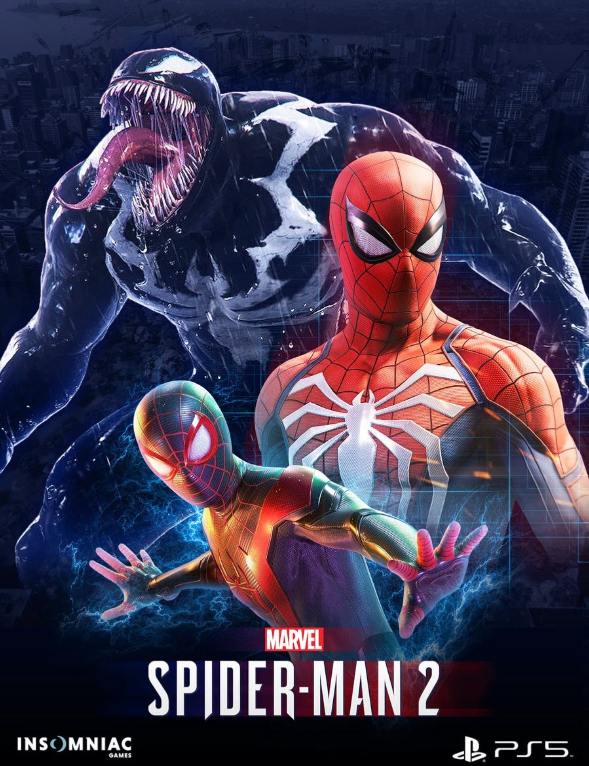 PlayStation 5 Starter Gaming Bundle – Console + Spider-Man 2 + Midnight Black DualSense Controller