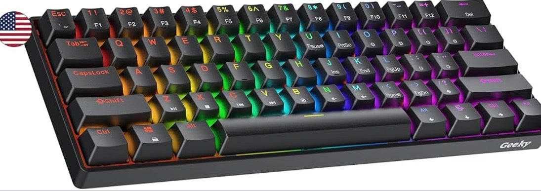 GK61 60% Mechanical Gaming Keyboard – RGB Backlit Compact Keyboard