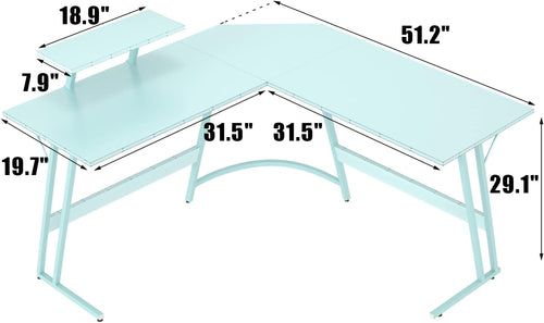 L Shaped Gaming Desk Computer Corner Desk PC Gaming Desk Table with