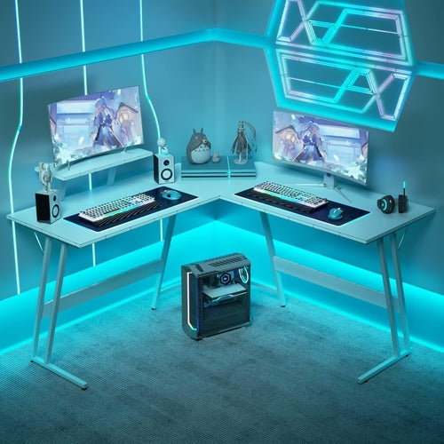 L Shaped Gaming Desk Computer Corner Desk PC Gaming Desk Table with